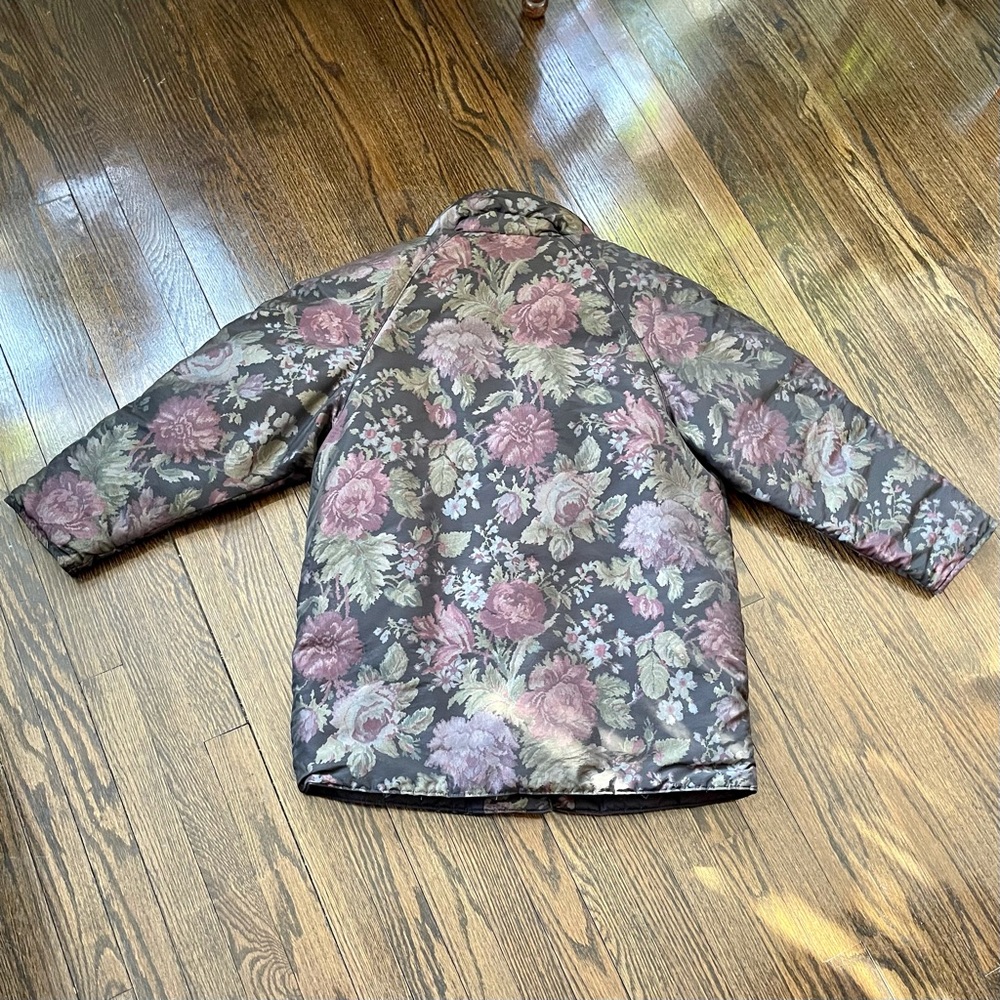 VTG Bill Blass Floral Down Puffer w/ Toggles - Picture 3 of 12